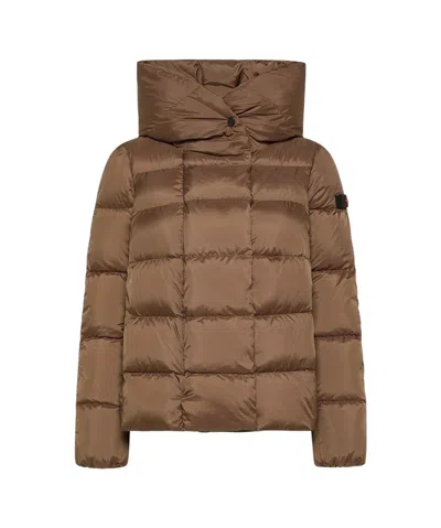 Peuterey Short Down Jacket With High Collar In Brown