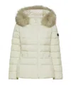 Peuterey Short Hooded Down Jacket With Fur In Multi