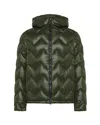 Peuterey Short Lightweight Puffer Jacket With Chevron Quilting In Green