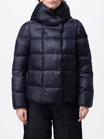 Peuterey Short Quilted Nylon Puffer Jacket With A Hood And Water-repellent Finish In Blue