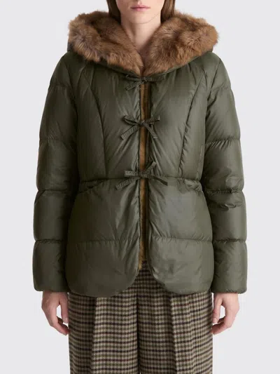 Peuterey Short Quilted Nylon Puffer Jacket With Hood And A Relaxed Fit In Green