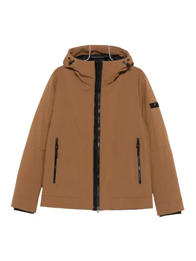Peuterey Short Technical Jacket In Brown