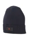 Peuterey Silli05 Ribbed Logo-patch Beanie In Black