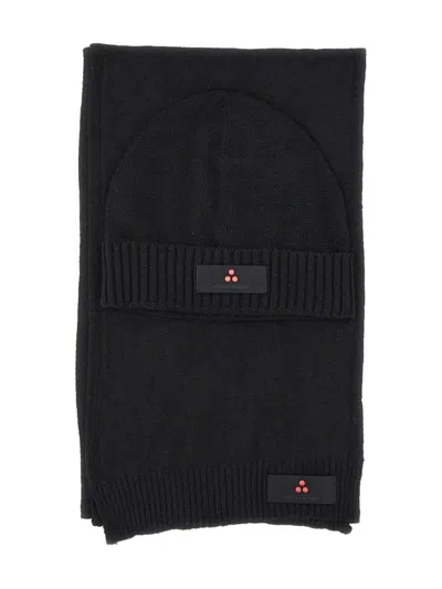 Peuterey Silli05 Ribbed Scarf Set In Black