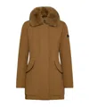 Peuterey Slim Jacket With Fur In Brown