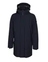 Peuterey Smooth Trench Coat In Technical Fabric In Blue