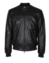 Peuterey Sands Leather Jacket Color Black In Black