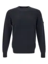 Peuterey Solid Blue Sweater With Round Neckline In Black