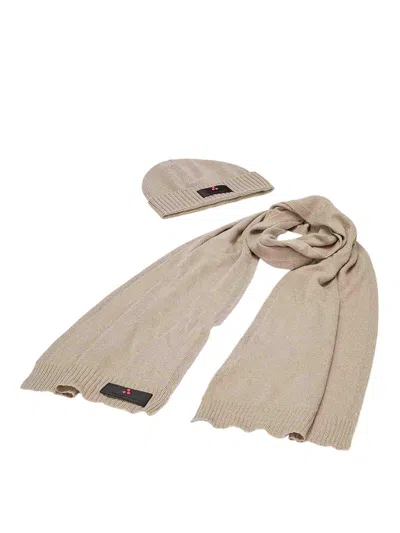 Peuterey Cap And Scarf Kit In Neutral