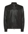 Peuterey Brown Leather Jacket In Black