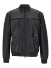 Peuterey Stand-collar Zip-closure Leather Jacket In Black