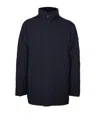 Peuterey Long-sleeved Stand-collar Cotton Coat In Blue