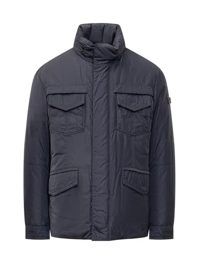 Peuterey Stripes Mfc 03 Down Jacket In Blu