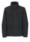 Peuterey Layered Technical Jersey Jacket With Concealed Hood In Black