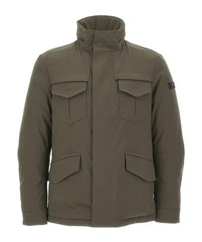 Peuterey Stripes Srtr Grs 04 Hooded Jacket In Green