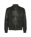 Peuterey Stylish Grey Biker Leather Jacket In Black
