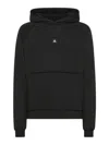 Peuterey Ribbed Knit Hoodie With Polished Finish In Black