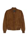 Peuterey Suede Bomber Jacket In Multi