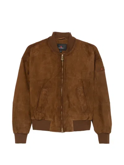 Peuterey Suede Bomber Jacket In Multi