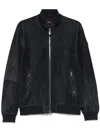 Peuterey Suede Bomber Jacket In Blue
