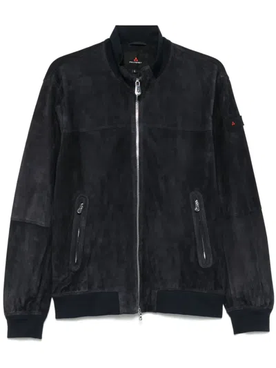Peuterey Suede Bomber Jacket In Blue