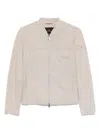 Peuterey Suede Leather Jacket In Light Grey