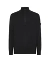Peuterey Half-zip Knit Sweater In Premium Yak-wool Blend In Black