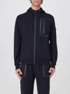 Peuterey Hooded Activewear Top With Unique Zippered Pocket In Blau