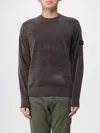 Peuterey Soft Chenille Knit Pullover With Ribbed Details In Brown