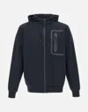 Peuterey Hooded Activewear Top With Unique Zippered Pocket In Blue