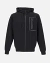 Peuterey Hooded Activewear Top With Unique Zippered Pocket In Black