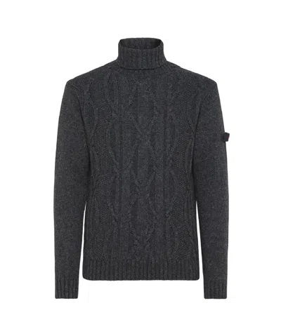 Peuterey Sweaters Grey In Grigio Neri E Grigi