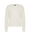 Peuterey White Aplacca Cotton Crew-neck Sweater In Bianco Chiari E Naturali