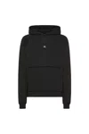 Peuterey Ribbed Knit Hoodie With Polished Finish In Black