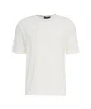 Peuterey T-shirt With Ribbed Collar And Side Slits In White