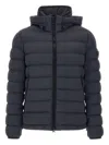Peuterey Tailored Black Coat With Minimalist Design In Black