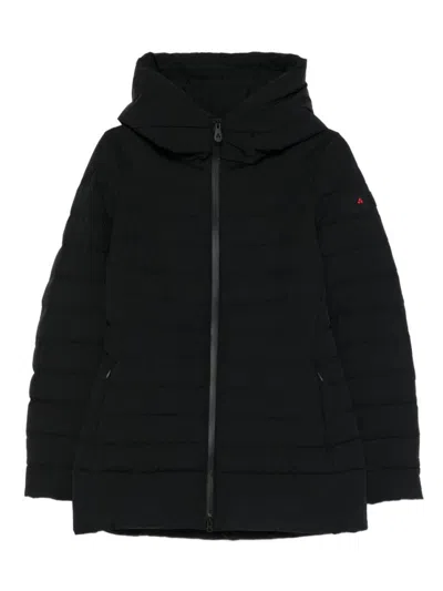 PEUTEREY TAILORED BLACK COAT WITH STRUCTURED COLLAR AND MINIMALIST APPEAL