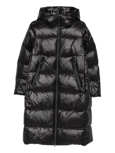 PEUTEREY TAILORED BLACK COAT WITH STRUCTURED DESIGN