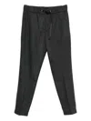 Peuterey Tailored Grey Trousers With Adjustable Buckle In Black