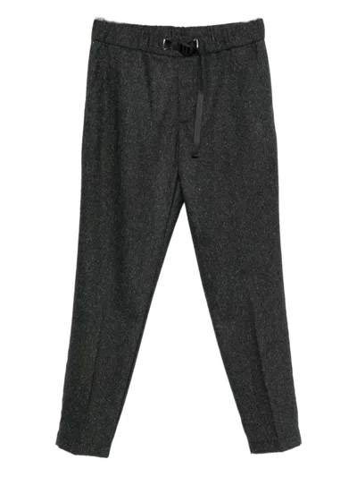 PEUTEREY TAILORED GREY TROUSERS WITH ADJUSTABLE BUCKLE