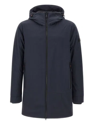 Peuterey Tailored Neutrals Coat With Structured Silhouette In Blue