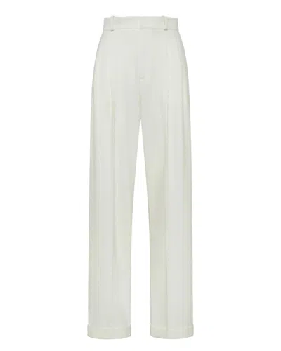 PEUTEREY TAILORED WHITE WOOL BLEND TROUSERS