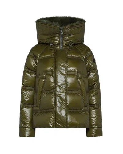 PEUTEREY TAKAN RP MID FUR DOWN JACKET, IVY GREEN