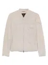 Peuterey Suede Leather Jacket In Neutral
