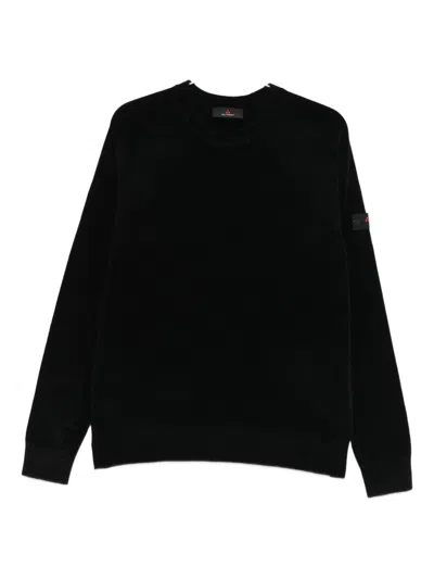 Peuterey Textured Crew-neck Sweater In Black