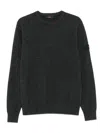 Peuterey Textured Knit Sweater With Crew Neckline In Gray