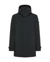 Peuterey Three-layer Weather-resistant Trench Coat With Detachable Hood In Black