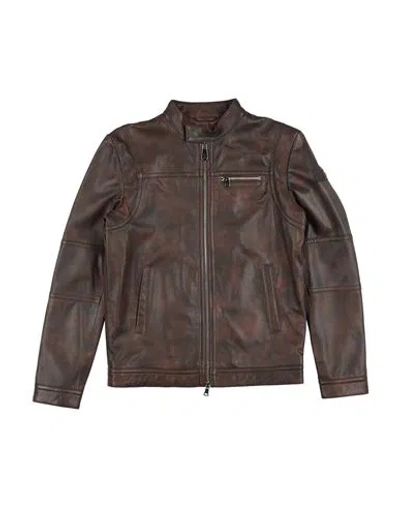 Peuterey Babies'  Toddler Boy Jacket Dark Brown Size 6 Leather