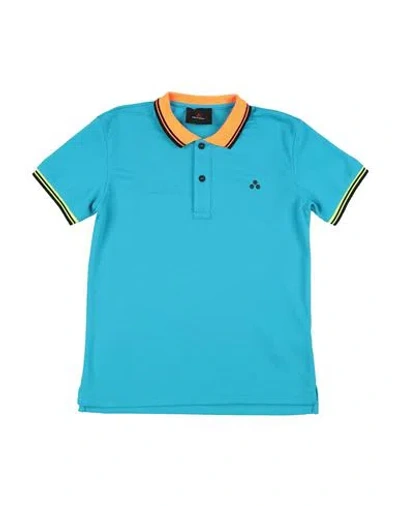 Peuterey Babies'  Toddler Boy Polo Shirt Azure Size 6 Polyester In Blue