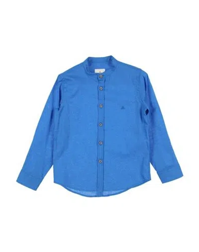 Peuterey Babies'  Toddler Boy Shirt Bright Blue Size 5 Linen, Cotton